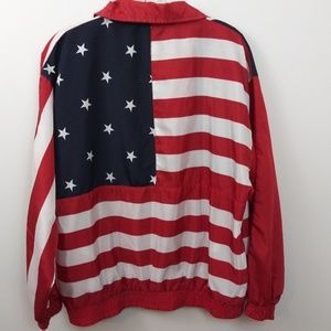 VTG USA Flag Windbreaker bomber Jacket RWB size M